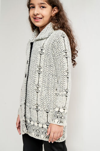 Grey Jacquard Straight Jacket, Grey, image 3